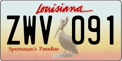 LA license plate ZWV091