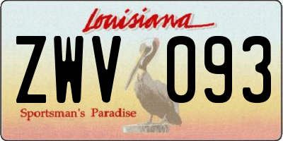 LA license plate ZWV093