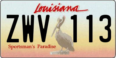 LA license plate ZWV113