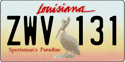 LA license plate ZWV131
