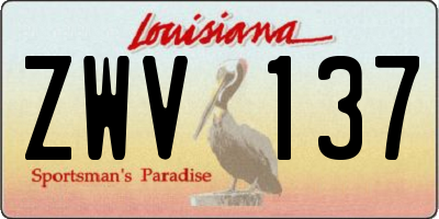 LA license plate ZWV137