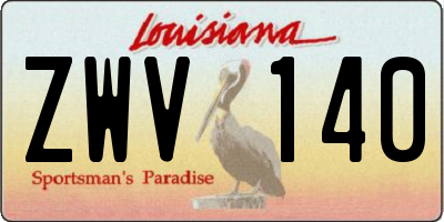 LA license plate ZWV140