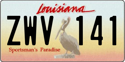 LA license plate ZWV141