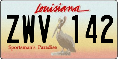 LA license plate ZWV142