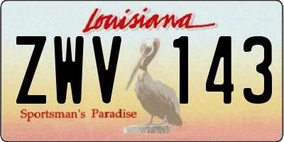 LA license plate ZWV143