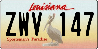 LA license plate ZWV147