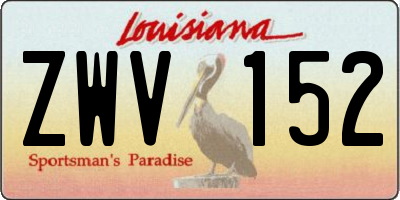 LA license plate ZWV152