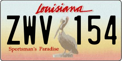 LA license plate ZWV154