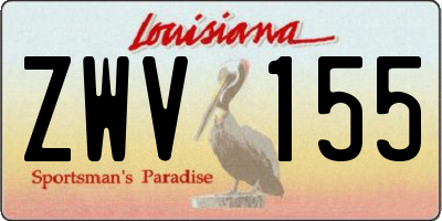 LA license plate ZWV155