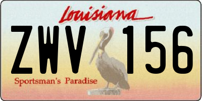 LA license plate ZWV156