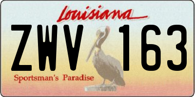 LA license plate ZWV163