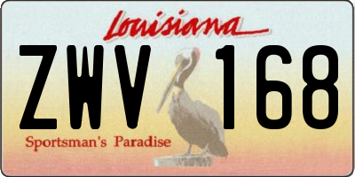 LA license plate ZWV168
