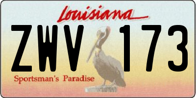 LA license plate ZWV173