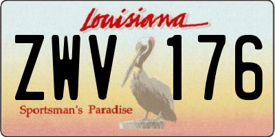 LA license plate ZWV176
