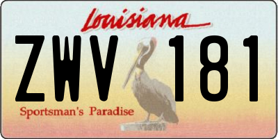 LA license plate ZWV181