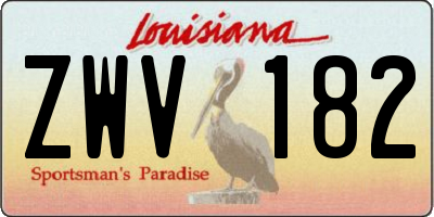 LA license plate ZWV182