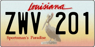 LA license plate ZWV201