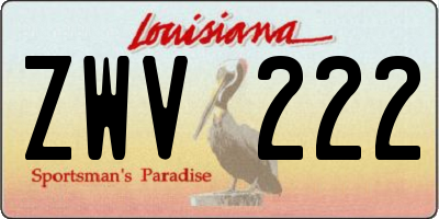 LA license plate ZWV222