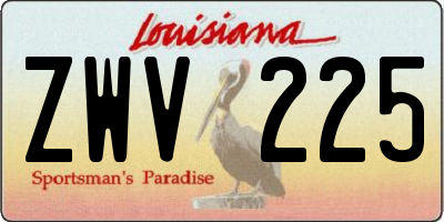 LA license plate ZWV225