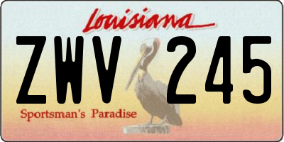 LA license plate ZWV245