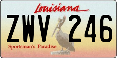 LA license plate ZWV246