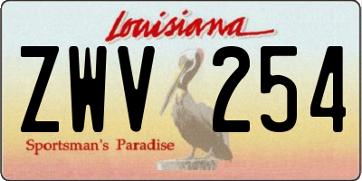 LA license plate ZWV254