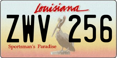 LA license plate ZWV256