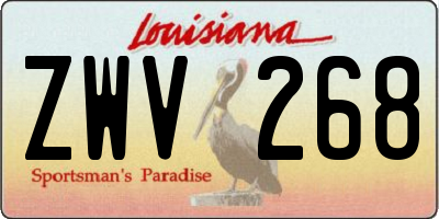 LA license plate ZWV268