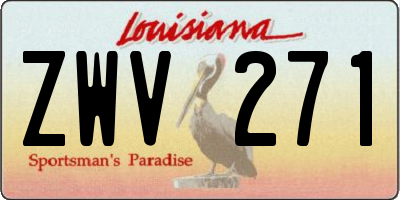 LA license plate ZWV271