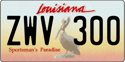 LA license plate ZWV300