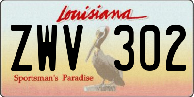 LA license plate ZWV302