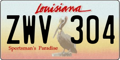 LA license plate ZWV304