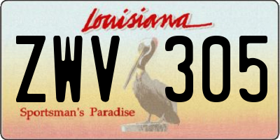 LA license plate ZWV305