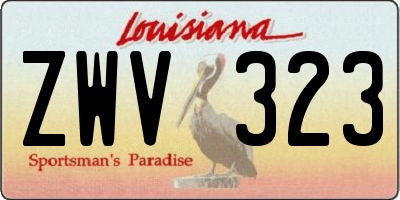 LA license plate ZWV323