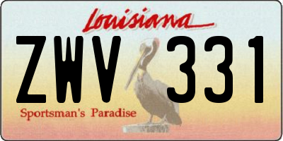 LA license plate ZWV331