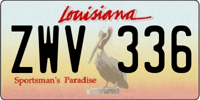 LA license plate ZWV336