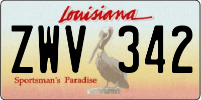 LA license plate ZWV342