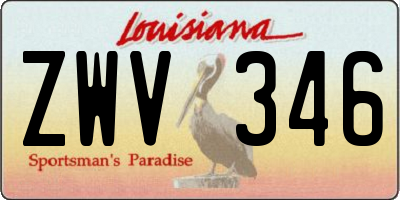 LA license plate ZWV346