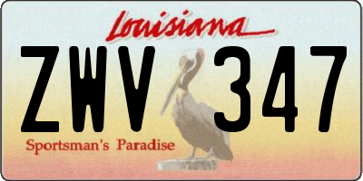 LA license plate ZWV347