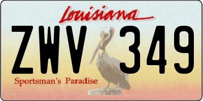 LA license plate ZWV349