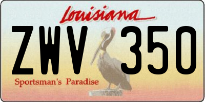 LA license plate ZWV350