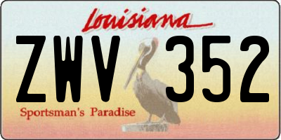 LA license plate ZWV352