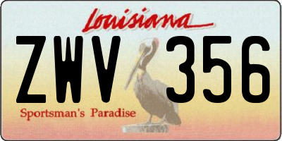 LA license plate ZWV356