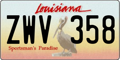 LA license plate ZWV358