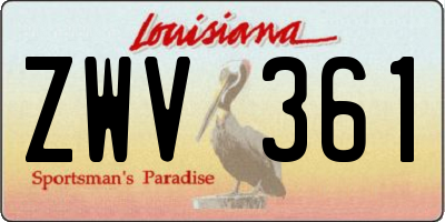 LA license plate ZWV361