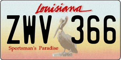 LA license plate ZWV366