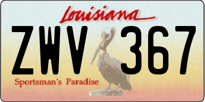 LA license plate ZWV367