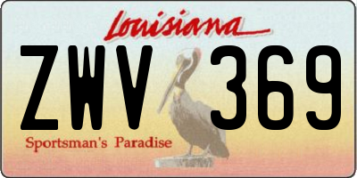 LA license plate ZWV369