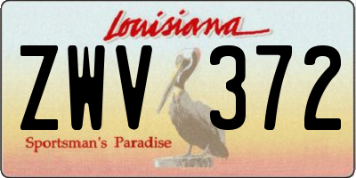 LA license plate ZWV372