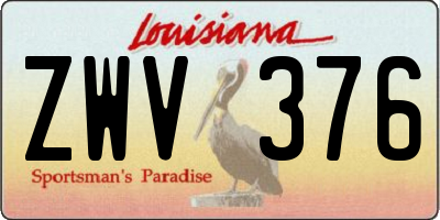 LA license plate ZWV376